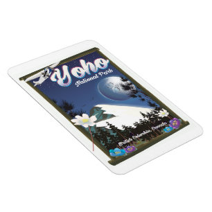 Imán Parque Nacional Yoho Canadá Póster de viaje vintag