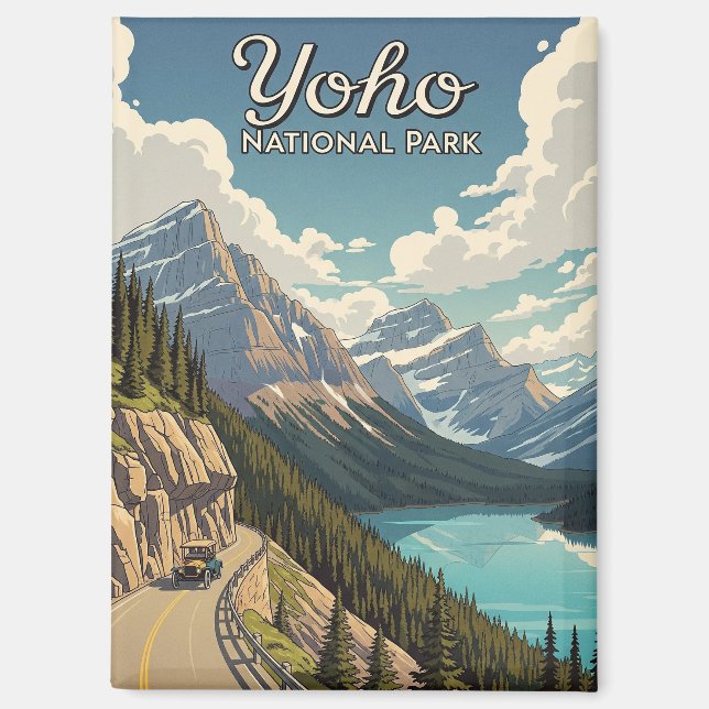 Imán Parque nacional Yoho Vintage Canada (Anverso)