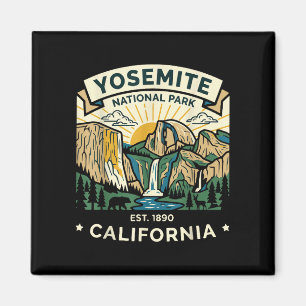 Imán parque nacional Yosemite diseño retro vintage