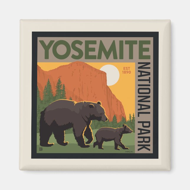 Imán Parque nacional Yosemite | Familia Oso (Frente)