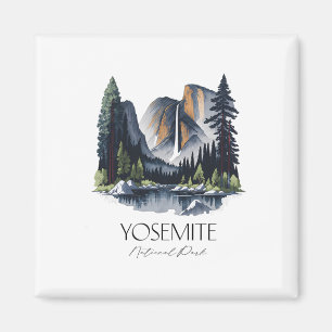 Imán Parque Nacional Yosemite Genial Acuarela Caminata 