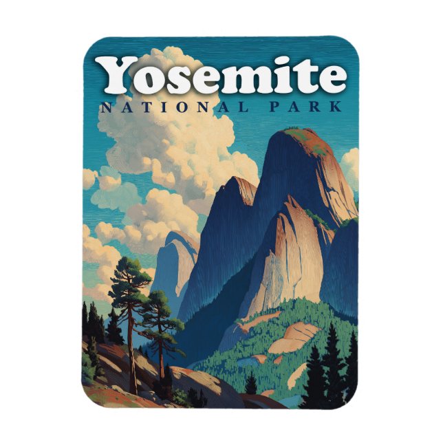 Imán Parque Nacional Yosemite Vintage (Vertical)
