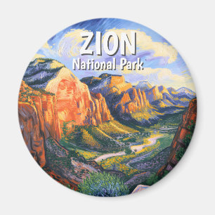 Imán Parque Nacional Zion Estilo Van Gogh Angel's Landi