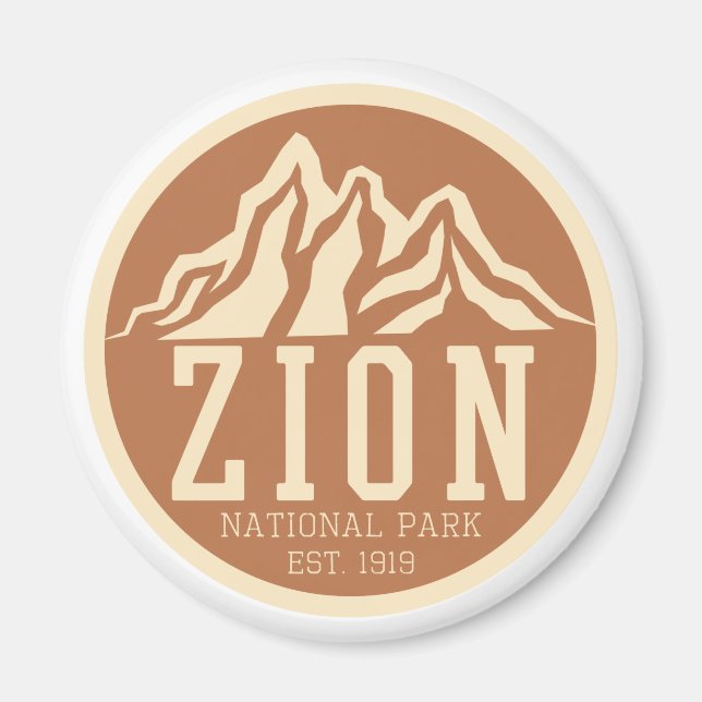 Imán Parque nacional Zion Utah Estados Unidos Retro al  (Frente)