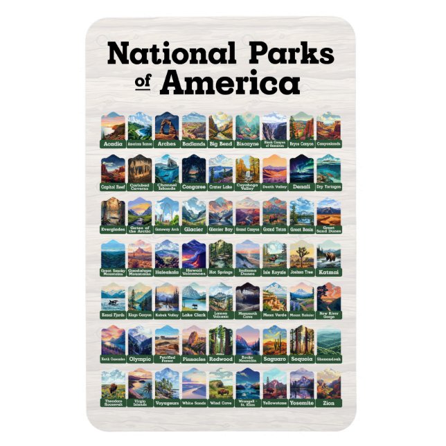 Imán Parques nacionales de los Estados Unidos de Améric (Vertical)