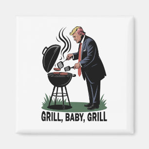 Imán Parrilla Por Parrilla Trump Papá Divertido Retro