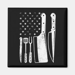 Imán Parrillada bandera de EE. UU. patriótica cuarto de