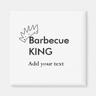 Imán Parrillada king add name men texto panadería de co