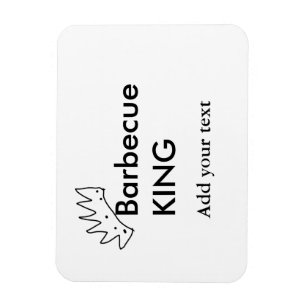 Imán Parrillada king add name men texto panadería de co