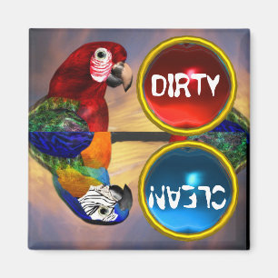 IMÁN PARROS HIPEROS/ARA ROJA Y AZUL