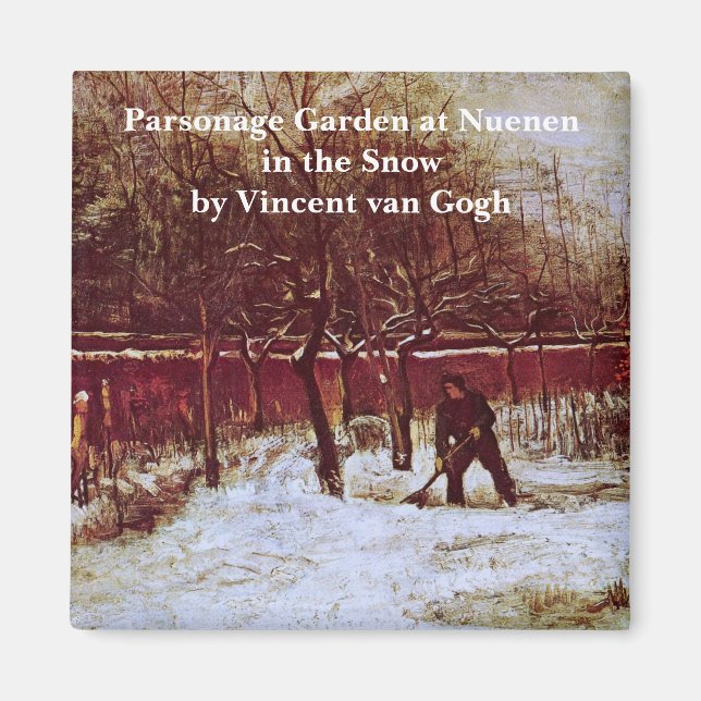 Imán Parsonage Garden de Nuenen de Vincent van Gogh (Frente)