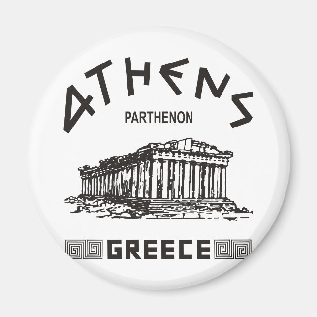 Imán Partenón - Atenas - griego (negro) (Frente)