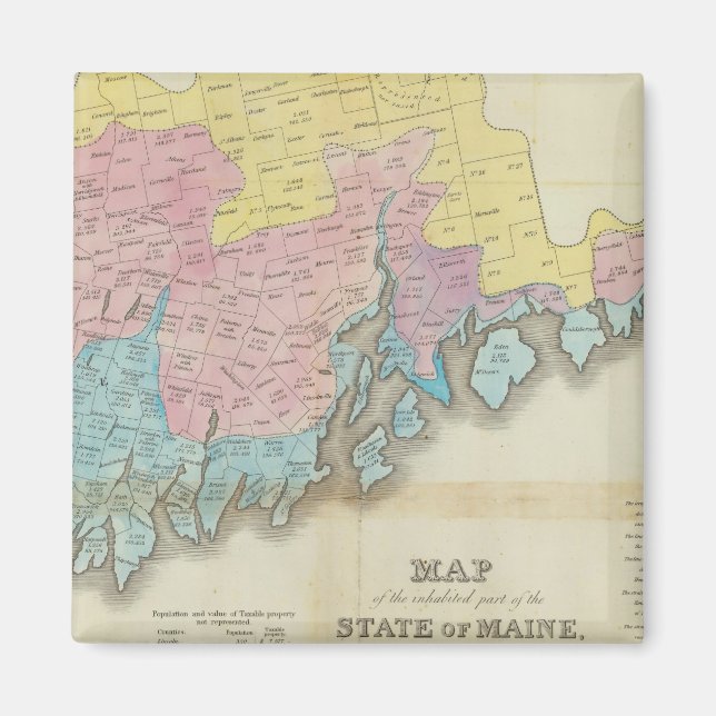 Imán Partes habitadas de Maine (Frente)