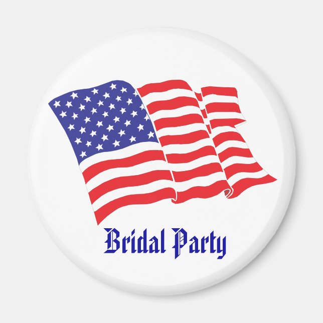 Imán Partido Bridal Boda Patriótico (Frente)