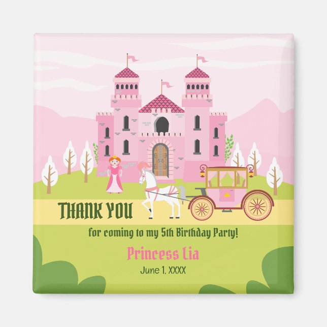 Imán Partido de Cumpleaños del Chica de la Princesa Rea (Frente)