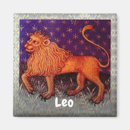Imán Partido de Cumpleaños del Rótulo Leo Lion Zodiac