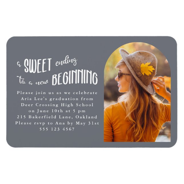 Imán Partido de Graduación de Fotografías de New Beginn (Horizontal)