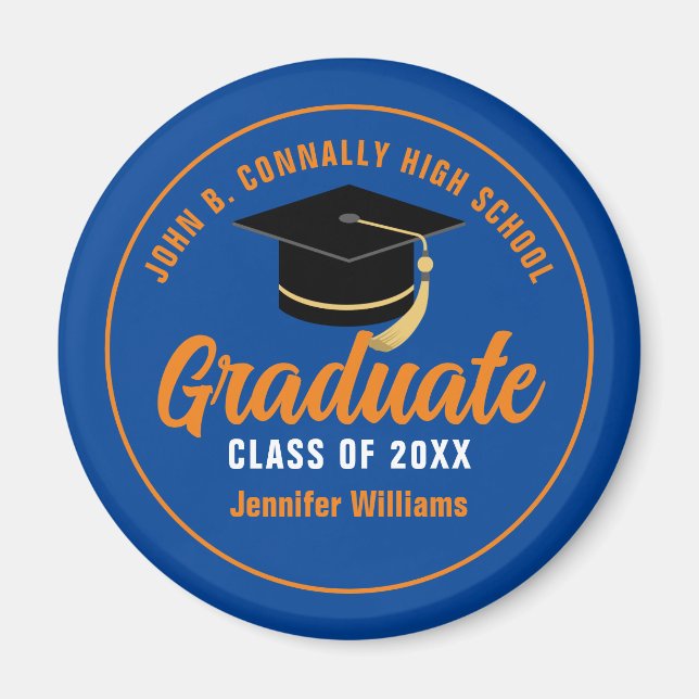 Imán Partido de Graduación de Personalizado de Graduado (Frente)