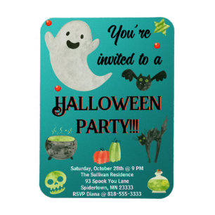 Imán Partido de Halloween Verde azulado y Verde