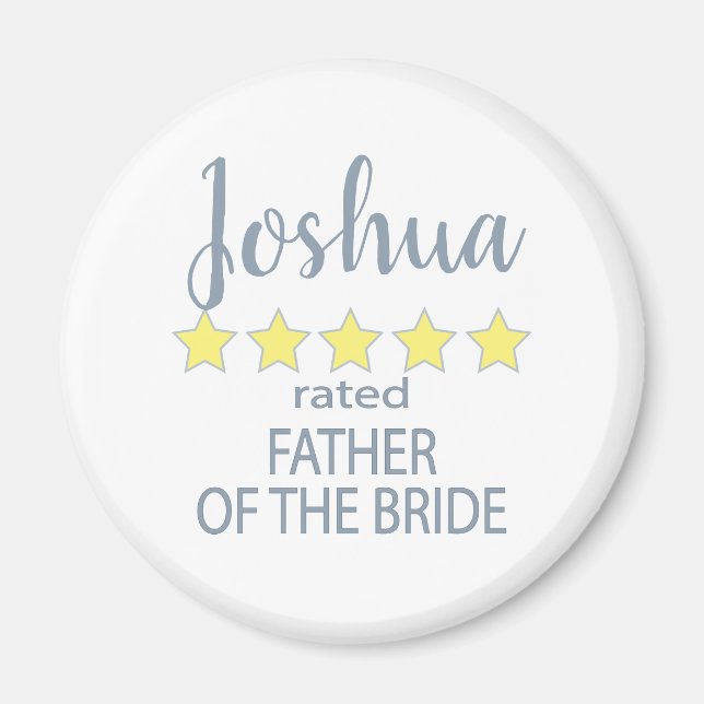 Imán Partido de la novia y la boda 5 estrellas Padre de (Frente)