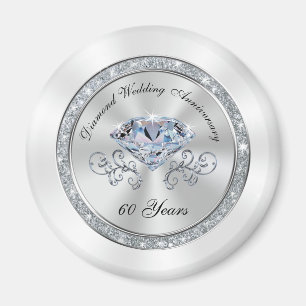 Imán Partido del 60° Aniversario Boda barato favorece a