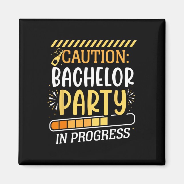 Imán Partido del bachiller en curso Groom Bride Tea (Frente)