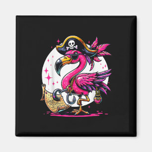 Imán Partido Halloween del Flamingo Rosa Pirata - Jolly