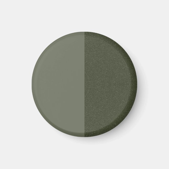 Imán partido verde musgo moderno – Personalizable (Frente)