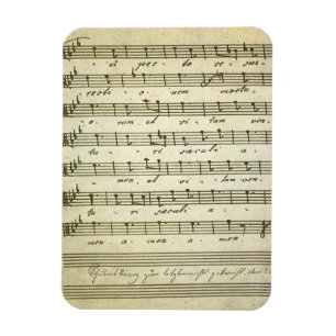 Imán Partitura vintage, partitura musical antigua 1810