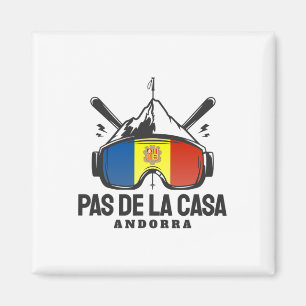Imán Pas De La Casa Andorra Estación De Esquí Retro Esq