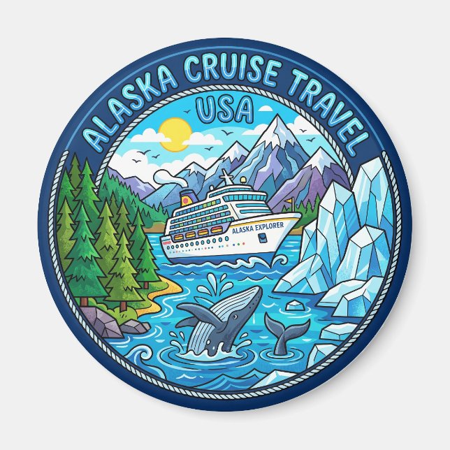 Imán Pasaje Interior de Alaska EE. UU. (Frente)