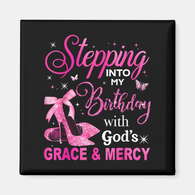 Imán Pasar mi cumpleaños con Dios y la gracia y el M (Frente)