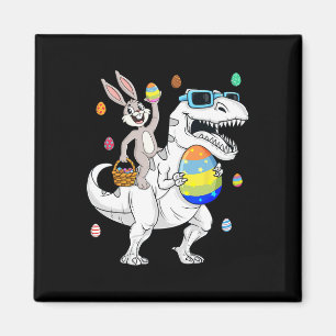 Imán Pascua Bunny Riding T Rex Dinosaur Fun Huevos G