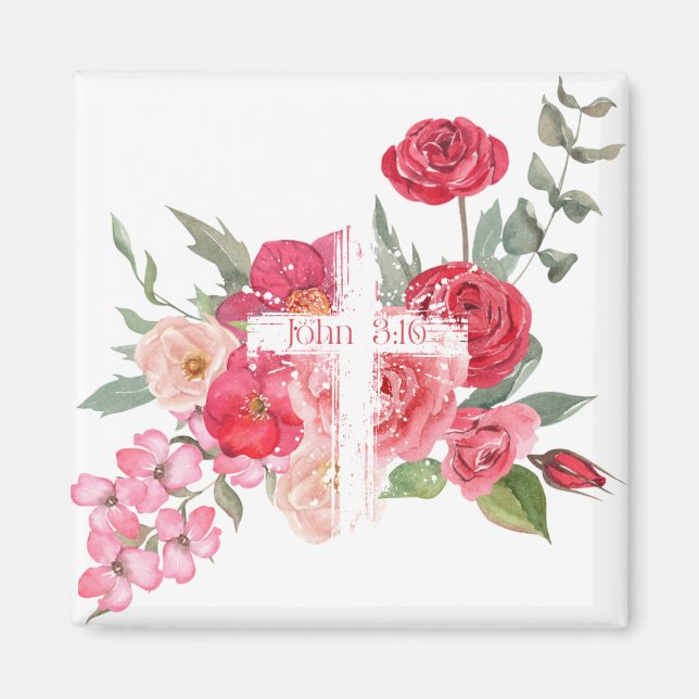 Imán Pascua/Cruz/Juan3:16/Jesús (Frente)