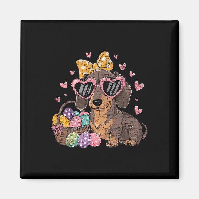 Imán Pascua Dachshunds Lindo Dachshund _1  (Frente)