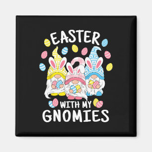 Imán Pascua divertida con mis nómadas Feliz Gnome Bunn 