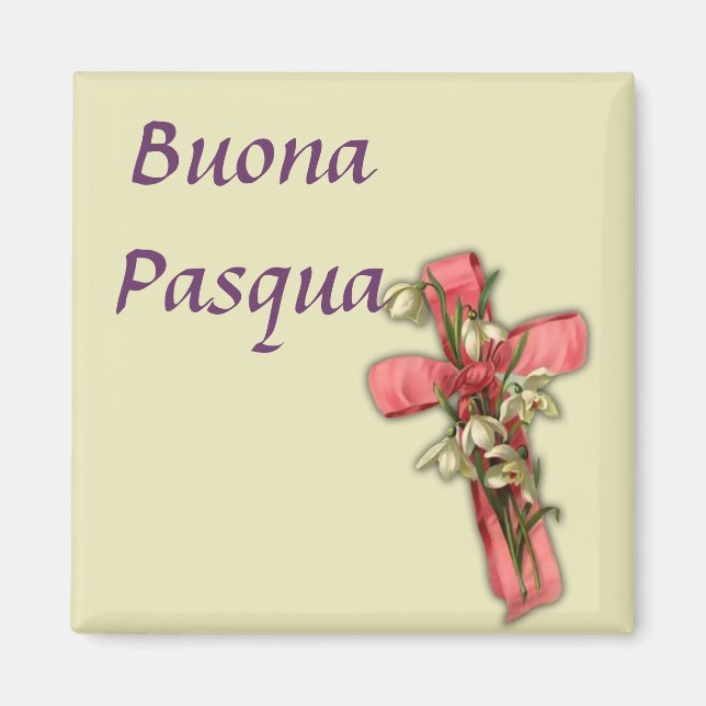 Imán Pascua feliz italiana - Buona Pasqua (Frente)