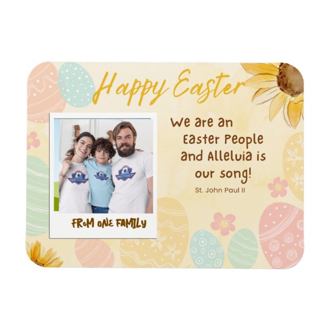 Imán Pascua fotográfica personalizada (Horizontal)