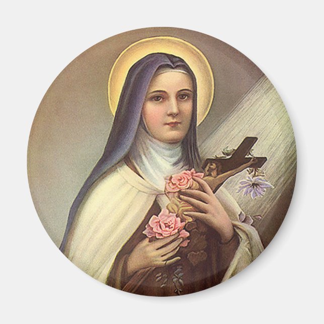 Imán Pascua religiosa vintage, monja con cruz (Frente)