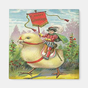 Imán Pascua Vintage montando una chica gigante, ZSSG