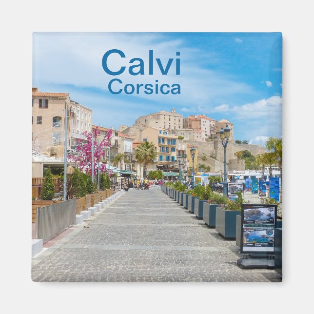 Imán Paseo de Calvi en Córcega France Souvenir (Frente)