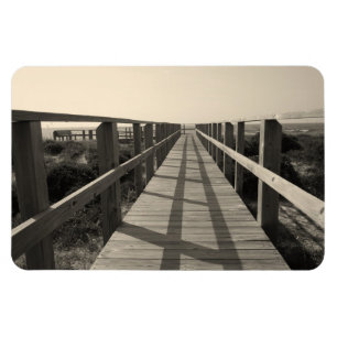 Imán Paseo de la playa en sepia