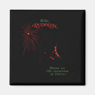 Imán Paseo Divertido de Navidad del Mago Rudolph Muéstr