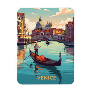 Imán Paseo en góndola por Venecia con edificios históri