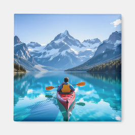 Imán Paseo en kayak en montañas