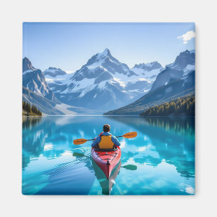 Imán Paseo en kayak en montañas