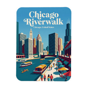Imán Paseo junto al río Chicago Illinois