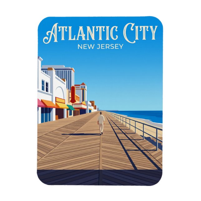 Imán Paseo marítimo de Atlantic City USA (Vertical)