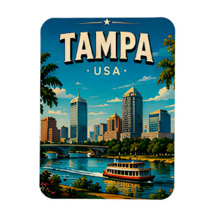 Imán Paseo marítimo de Tampa junto al agua y horizonte