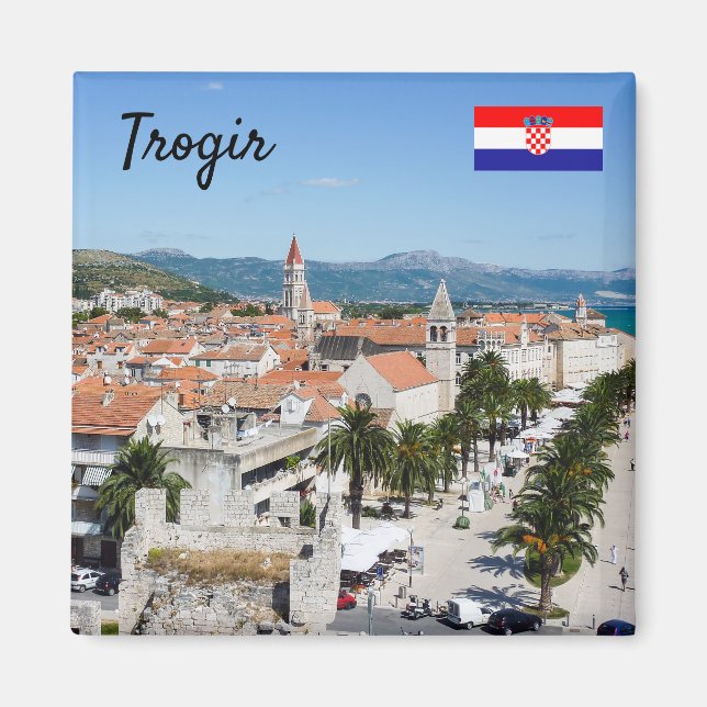 Imán Paseo marítimo de Trogir - Dalmacia, Croacia (Frente)